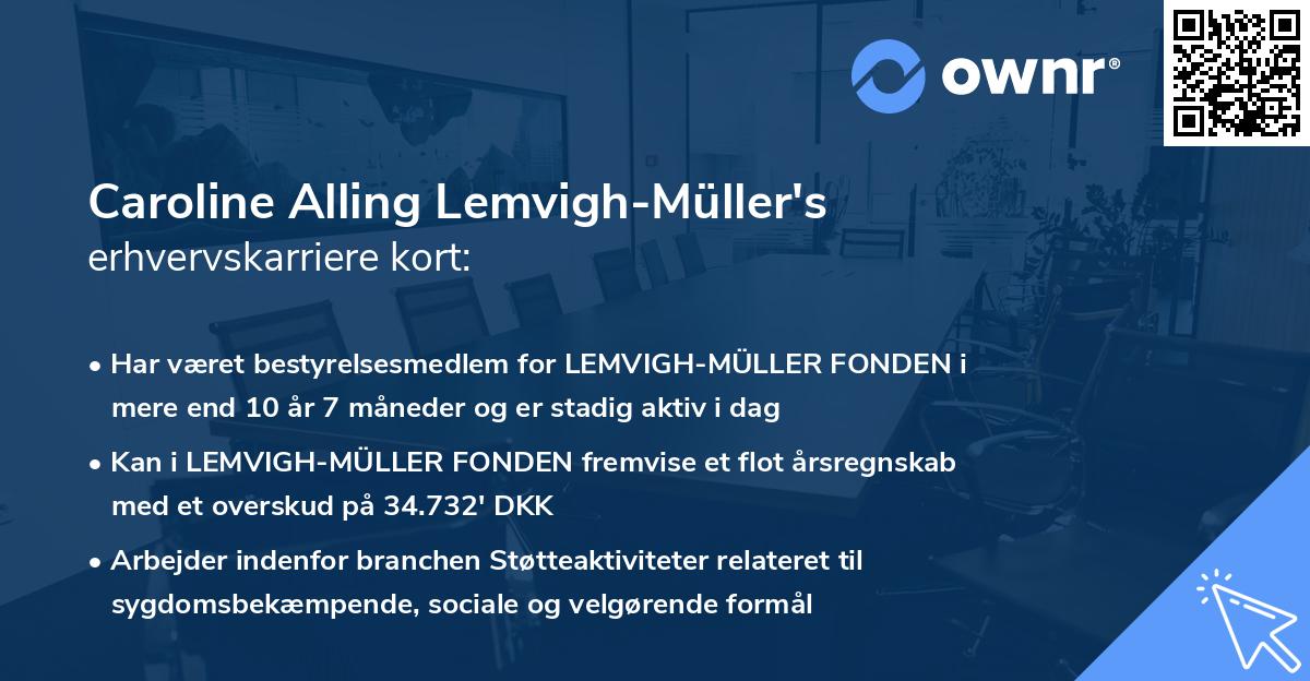 Caroline Alling Lemvigh-Müller's erhvervskarriere kort