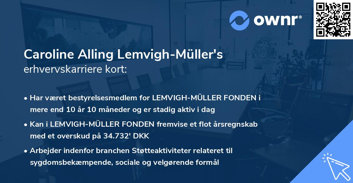 Caroline Alling Lemvigh-Müller's erhvervskarriere kort