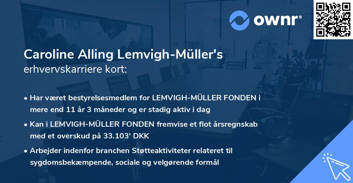 Caroline Alling Lemvigh-Müller's erhvervskarriere kort