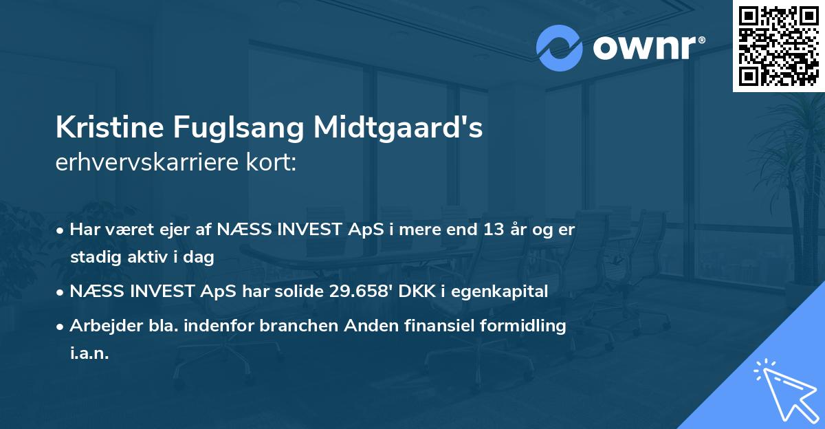 Kristine Fuglsang Midtgaard's erhvervskarriere kort