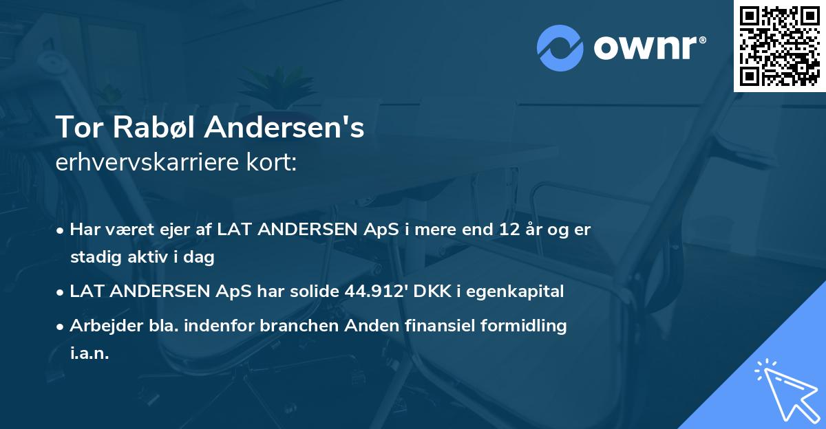 Tor Rabøl Andersen's erhvervskarriere kort