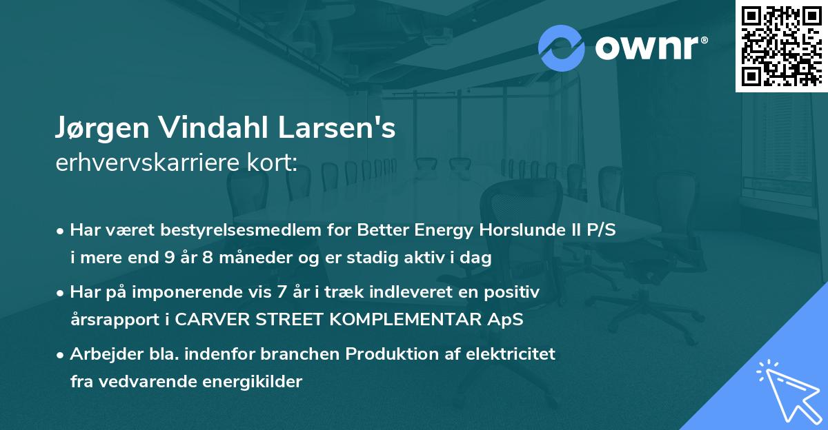Jørgen Vindahl Larsen's erhvervskarriere kort