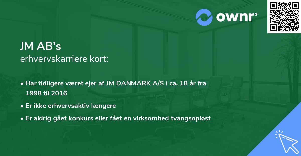 JM AB's erhvervskarriere kort