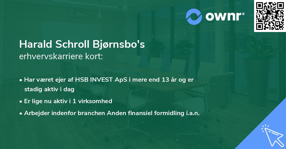 Harald Schroll Bjørnsbo's erhvervskarriere kort