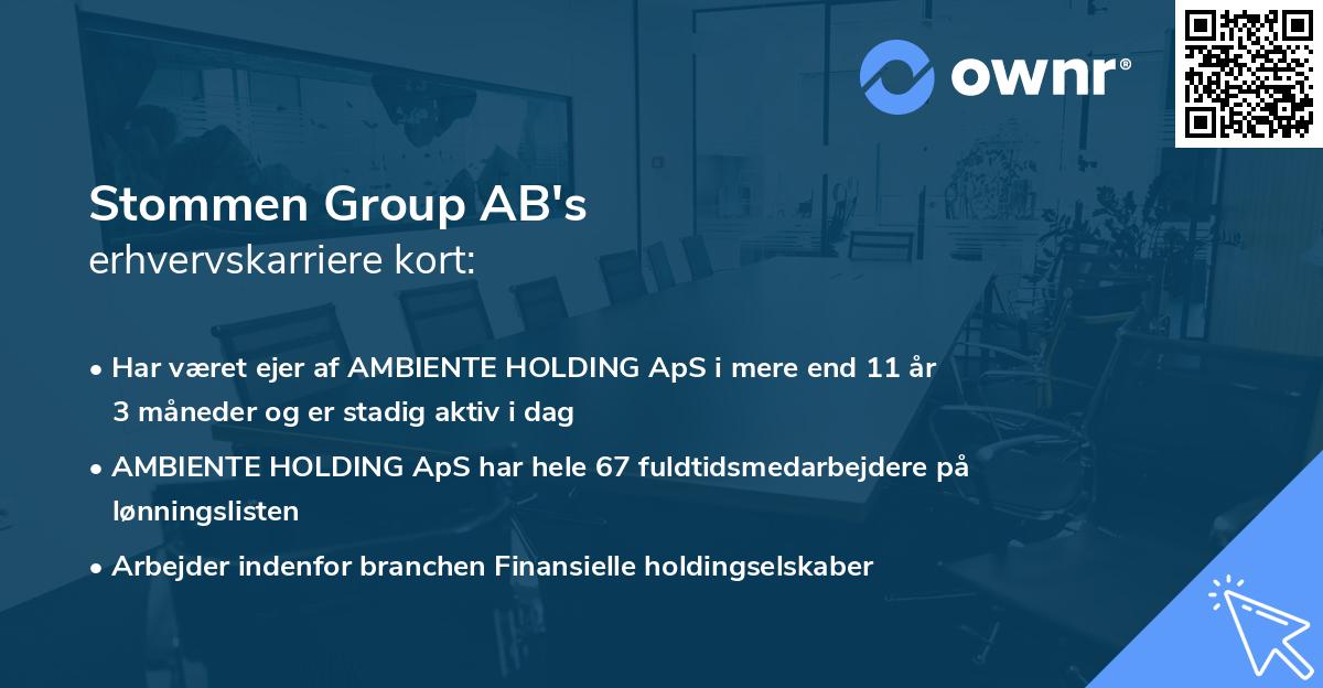 Stommen Group AB's erhvervskarriere kort