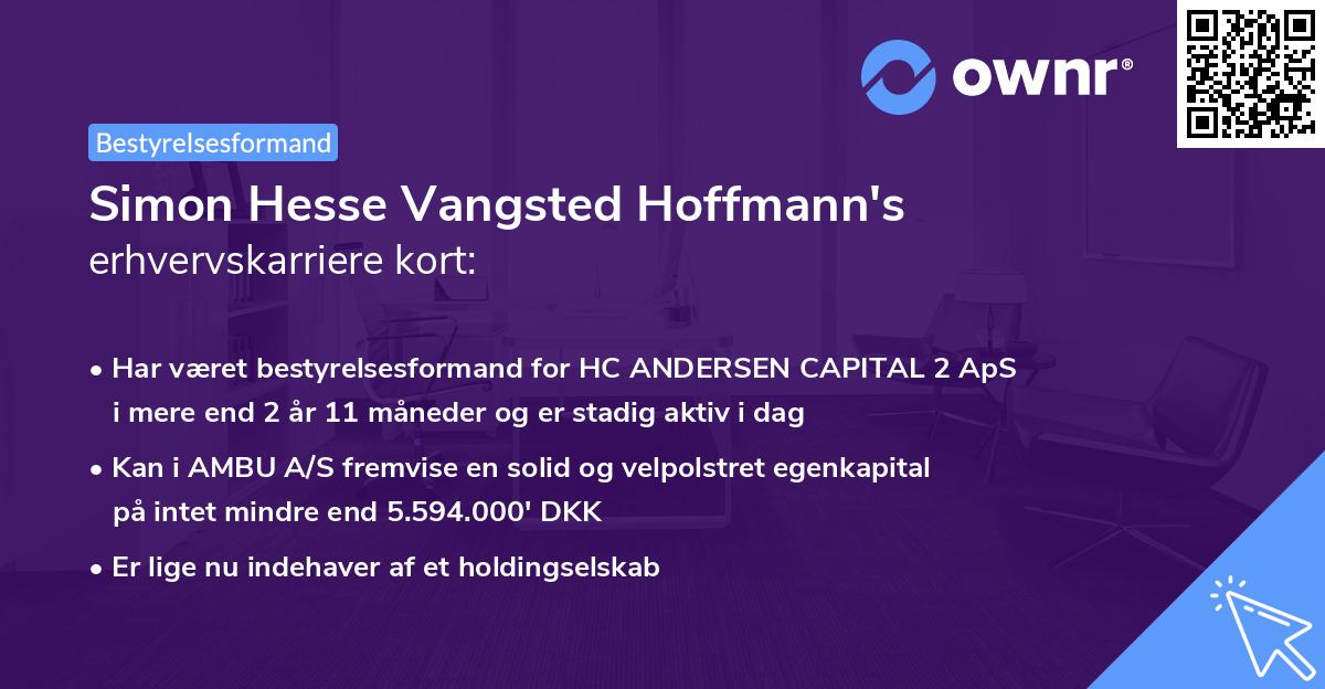 Simon Hesse Vangsted Hoffmann's erhvervskarriere kort