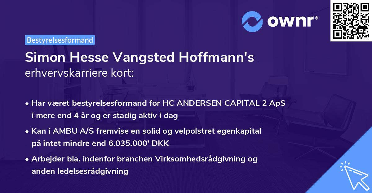 Simon Hesse Vangsted Hoffmann's erhvervskarriere kort