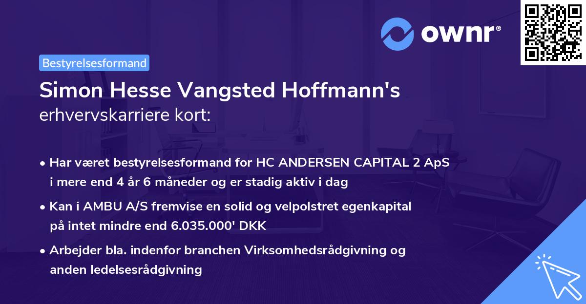 Simon Hesse Vangsted Hoffmann's erhvervskarriere kort