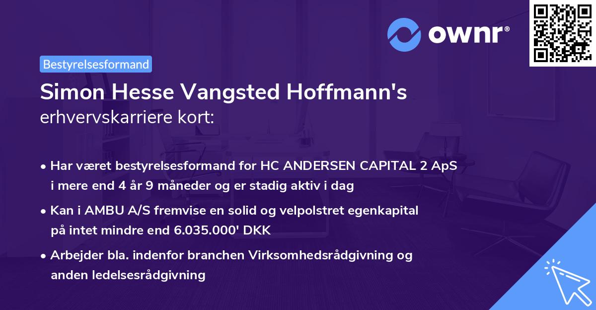 Simon Hesse Vangsted Hoffmann's erhvervskarriere kort