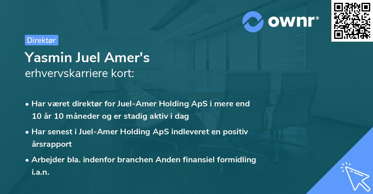 Yasmin Juel Amer's erhvervskarriere kort