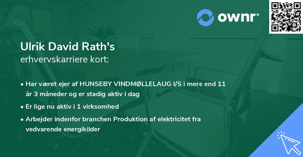 Ulrik David Rath's erhvervskarriere kort