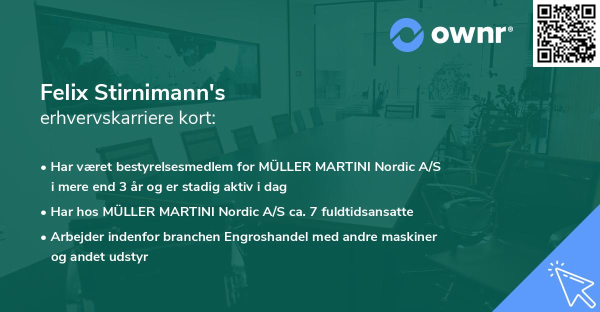 Felix Stirnimann's erhvervskarriere kort