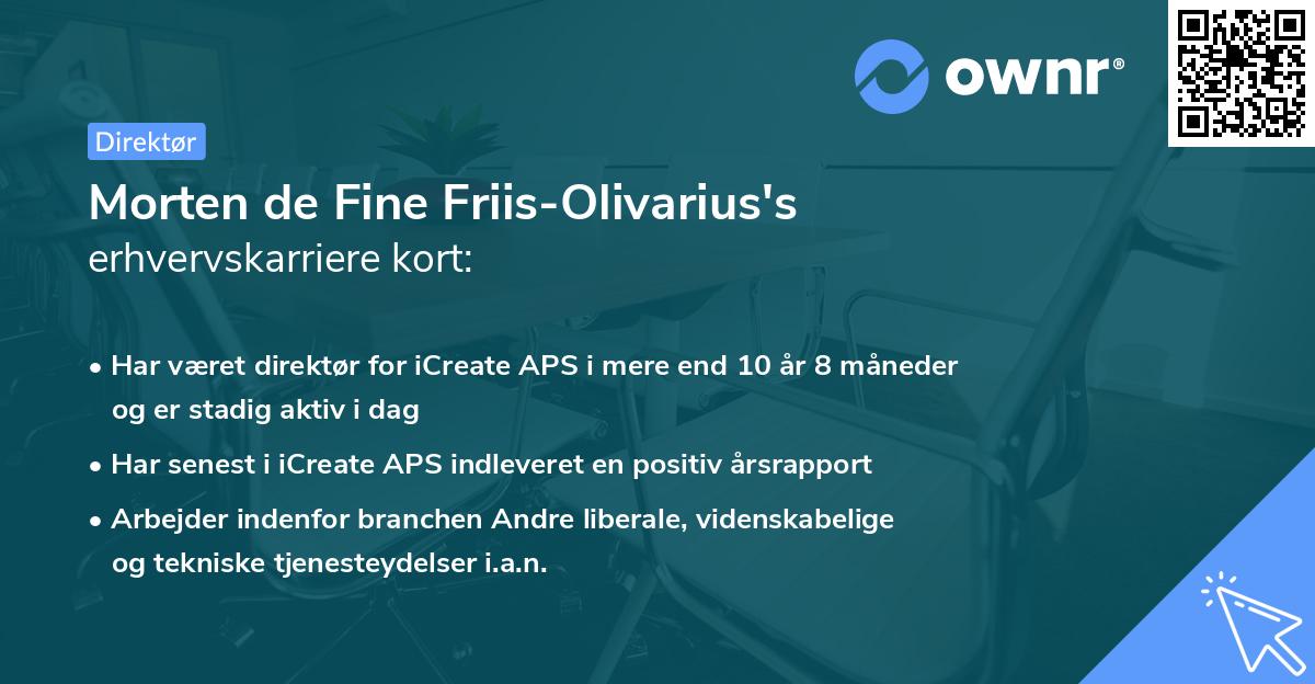 Morten de Fine Friis-Olivarius's erhvervskarriere kort