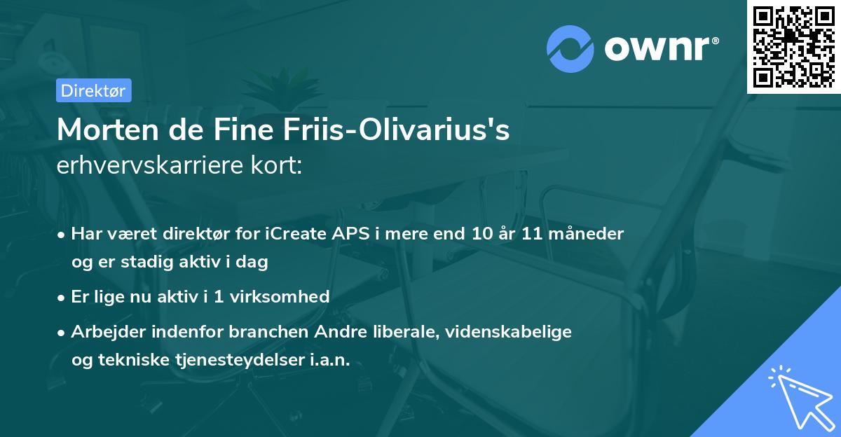 Morten de Fine Friis-Olivarius's erhvervskarriere kort