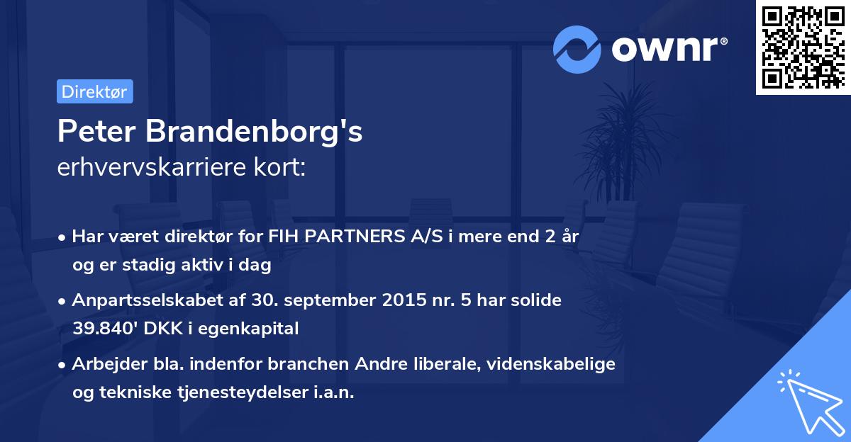 Peter Brandenborg's erhvervskarriere kort