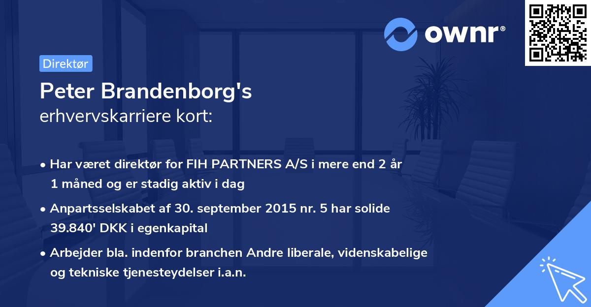Peter Brandenborg's erhvervskarriere kort