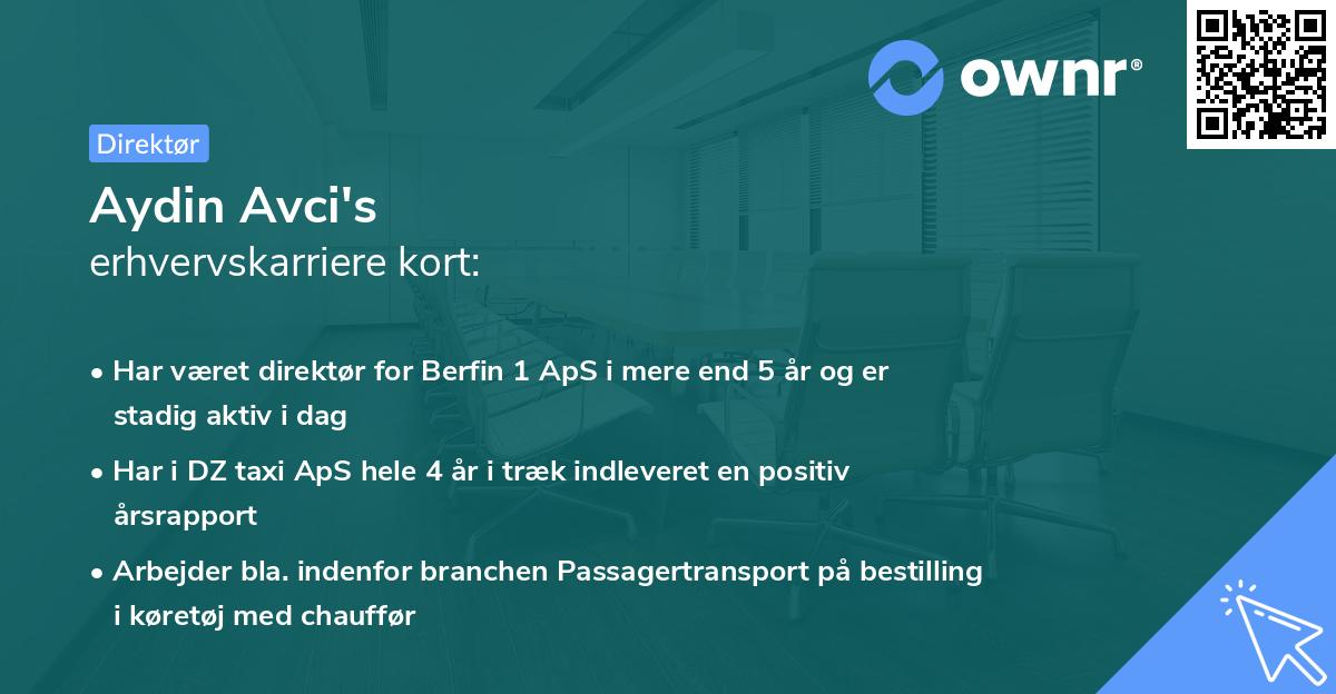 Aydin Avci's erhvervskarriere kort