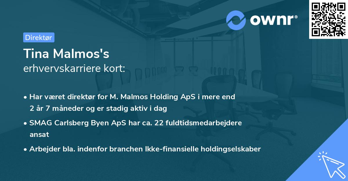 Tina Malmos's erhvervskarriere kort