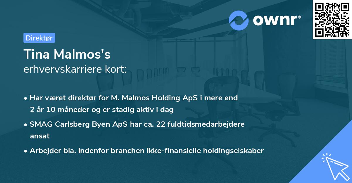 Tina Malmos's erhvervskarriere kort