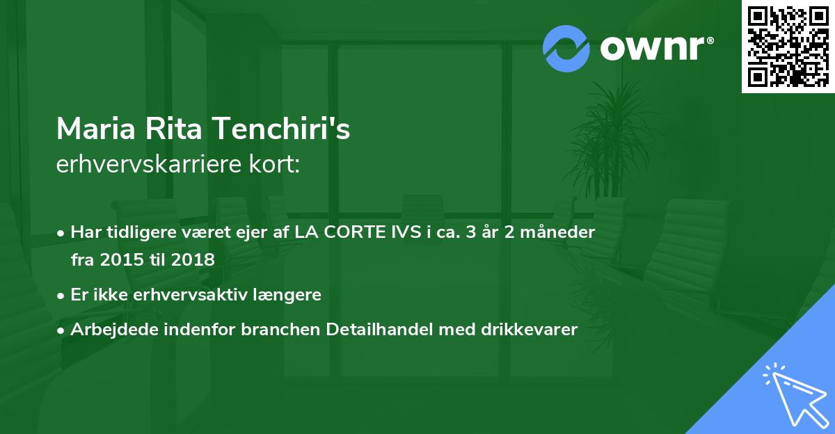 Maria Rita Tenchiri's erhvervskarriere kort