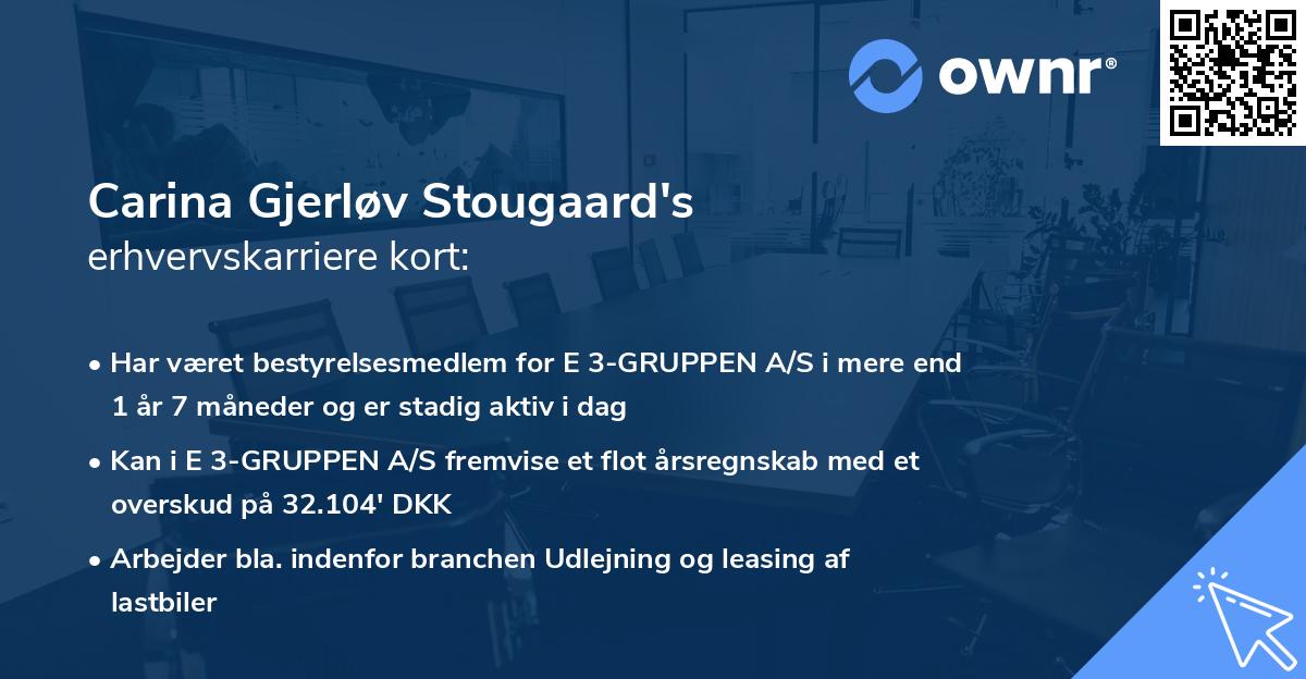 Carina Gjerløv Stougaard's erhvervskarriere kort