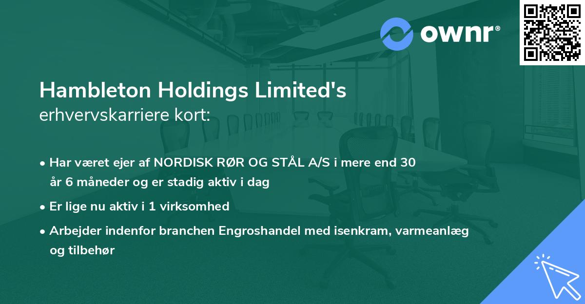 Hambleton Holdings Limited's erhvervskarriere kort