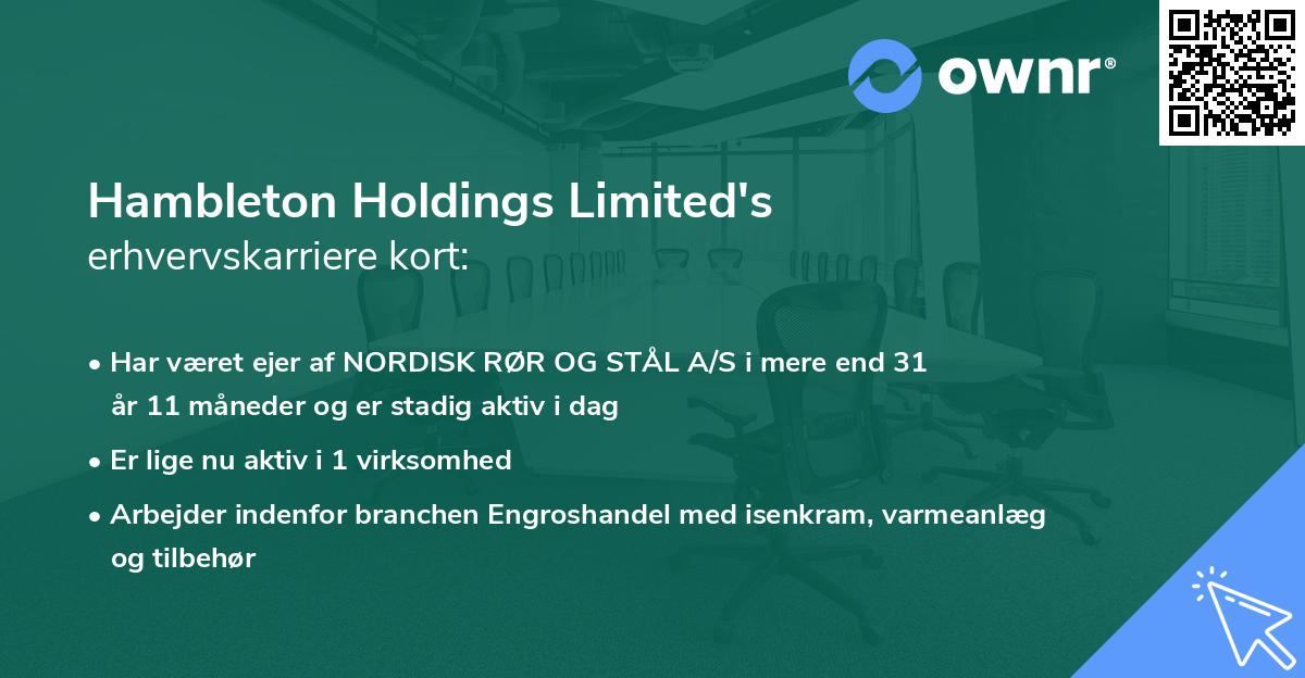 Hambleton Holdings Limited's erhvervskarriere kort