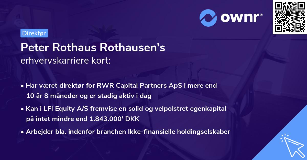 Peter Rothaus Rothausen's erhvervskarriere kort