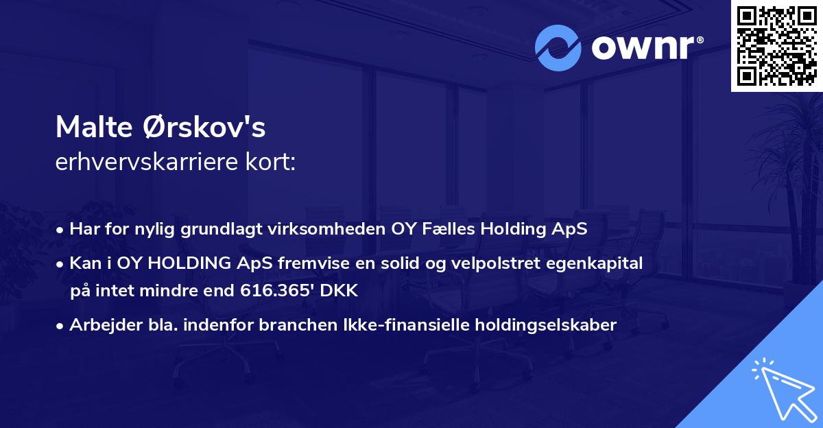 Malte Ørskov's erhvervskarriere kort