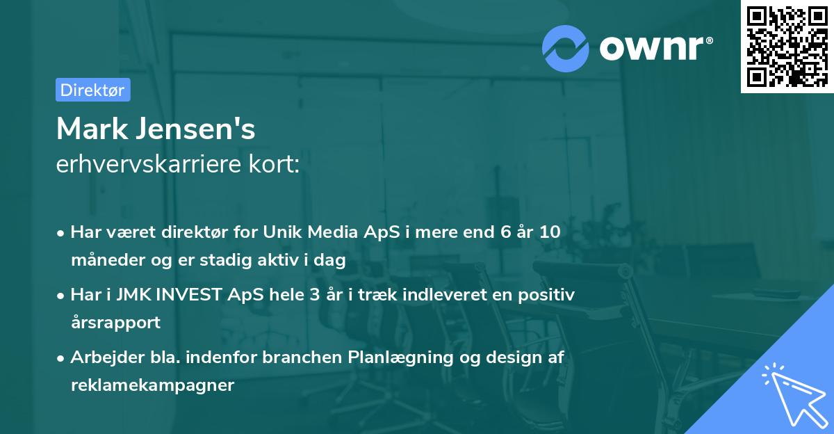Mark Jensen's erhvervskarriere kort