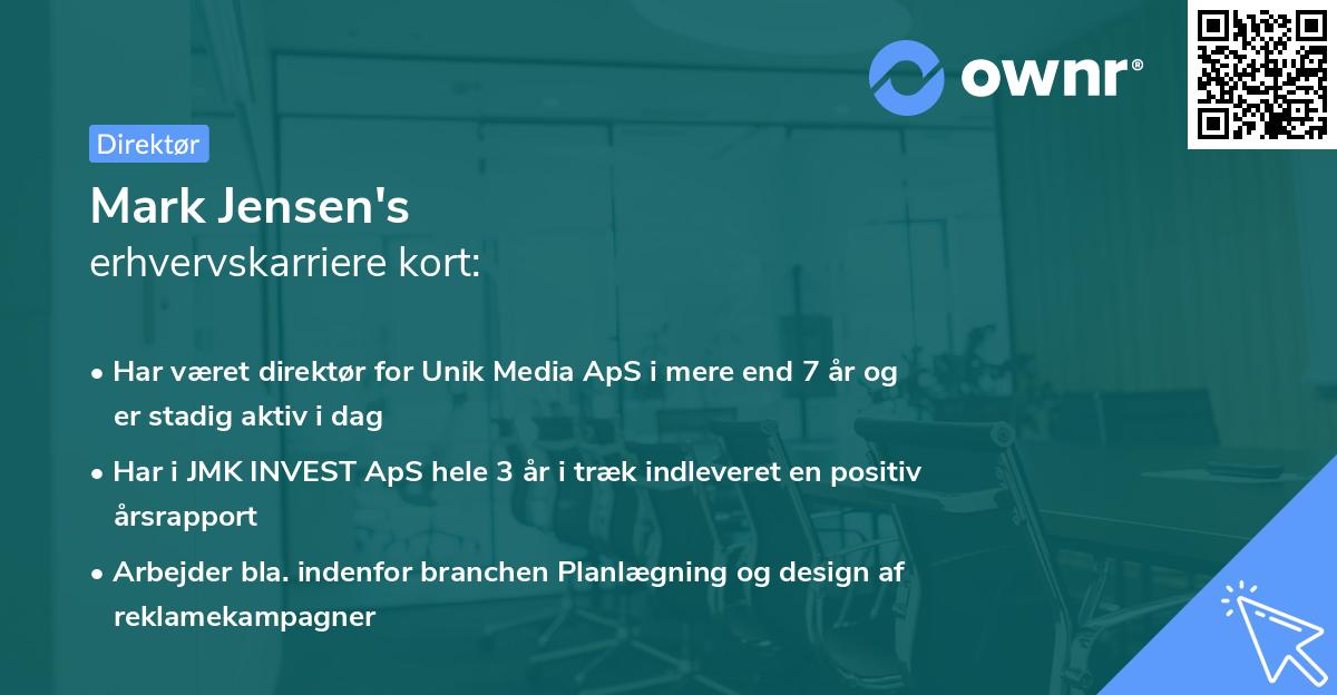 Mark Jensen's erhvervskarriere kort