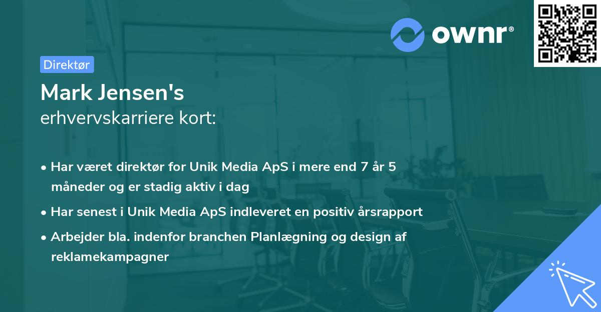 Mark Jensen's erhvervskarriere kort