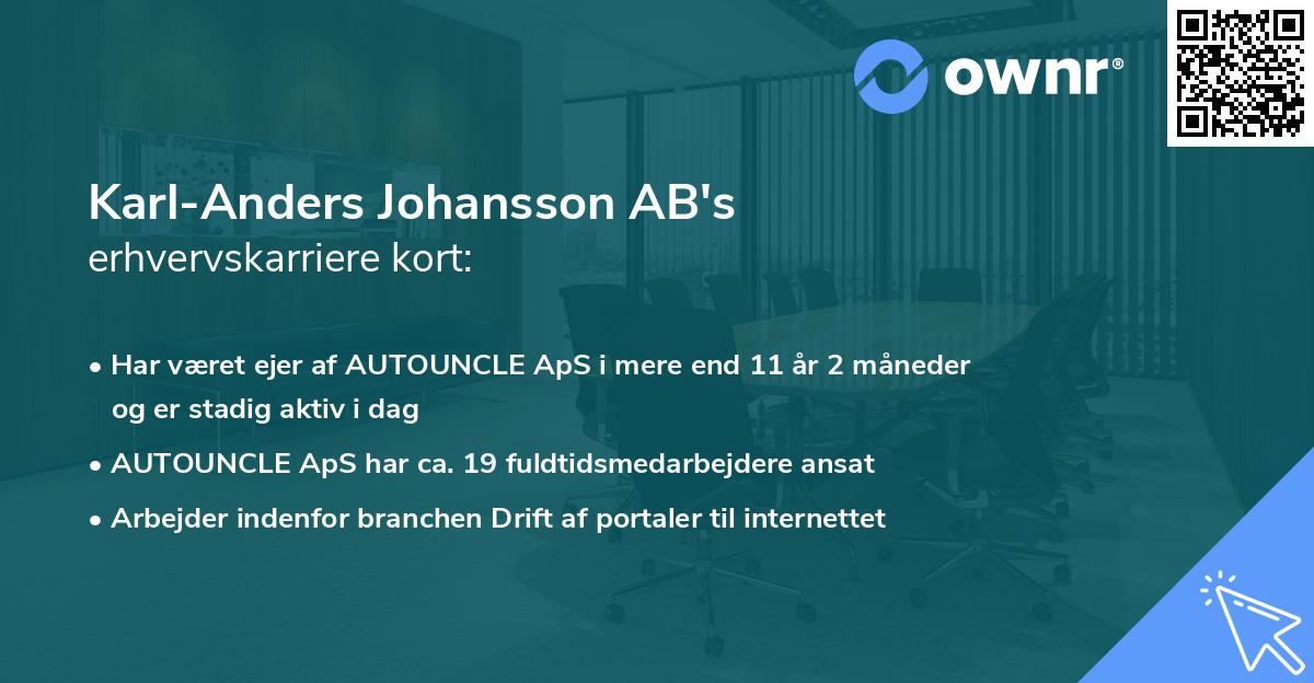 Karl-Anders Johansson AB's erhvervskarriere kort