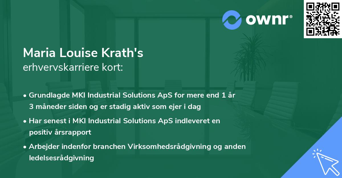 Maria Louise Krath's erhvervskarriere kort