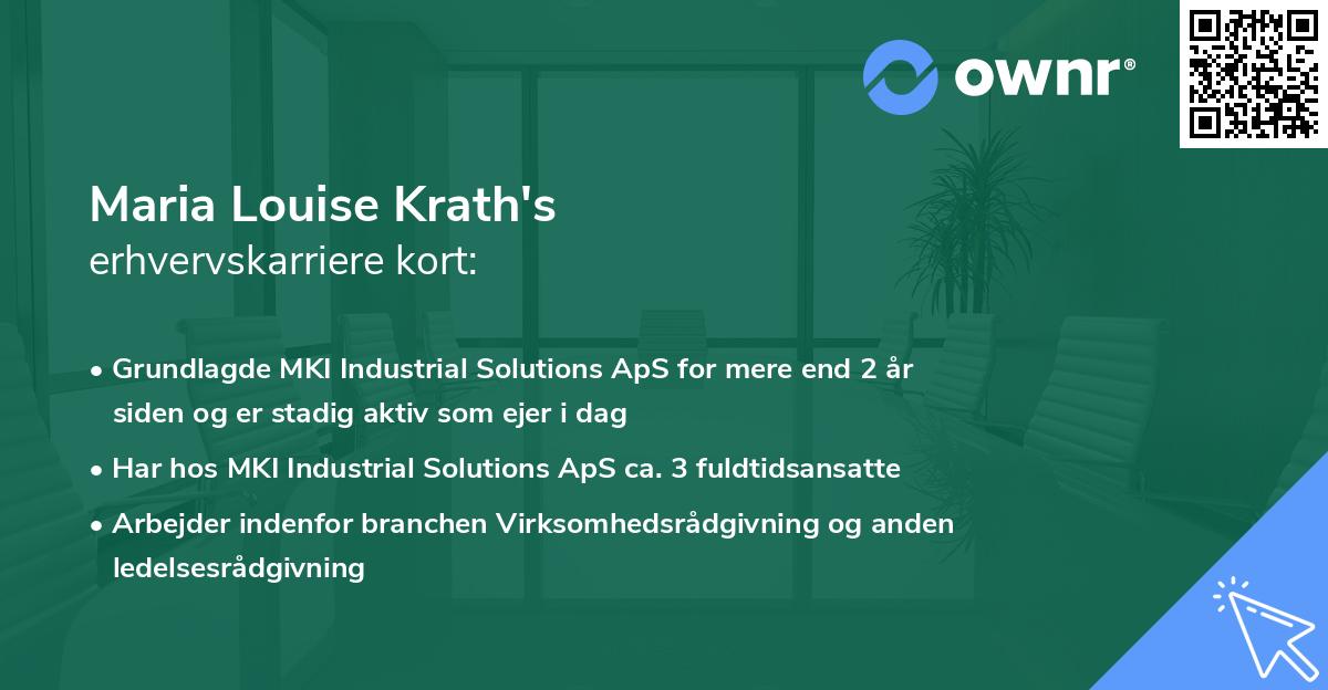Maria Louise Krath's erhvervskarriere kort