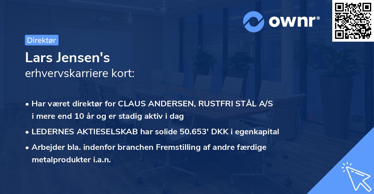 Lars Jensen's erhvervskarriere kort