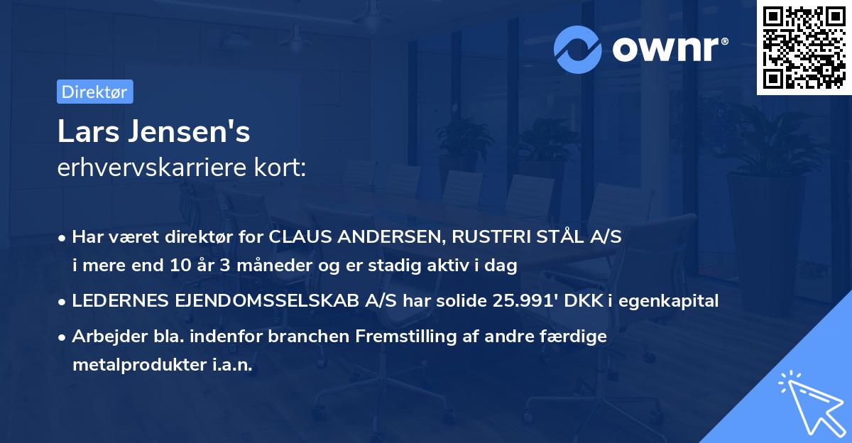 Lars Jensen's erhvervskarriere kort