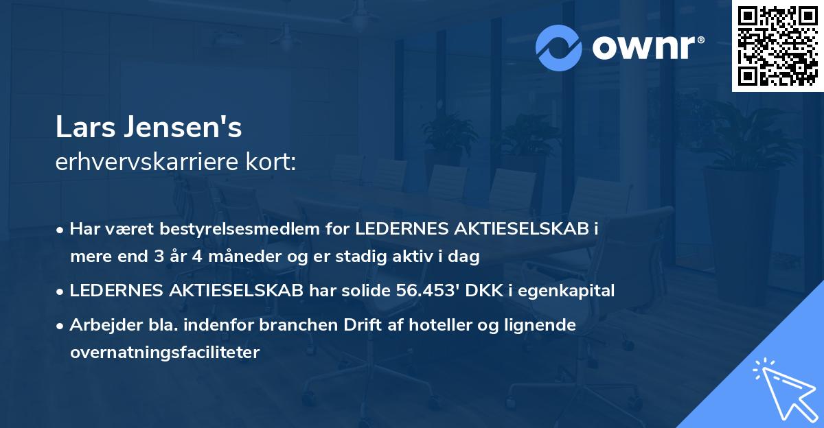 Lars Jensen's erhvervskarriere kort