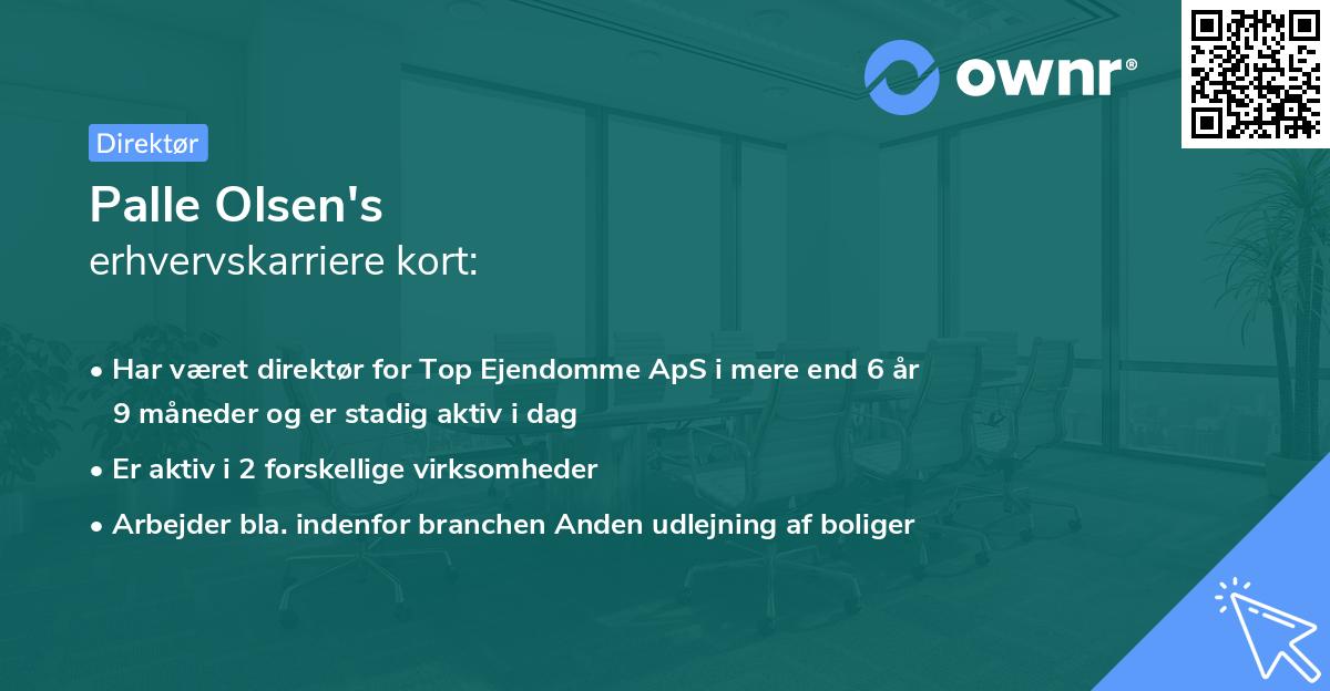 Palle Olsen's erhvervskarriere kort