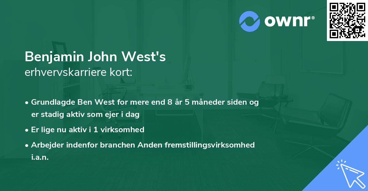 Benjamin John West's erhvervskarriere kort