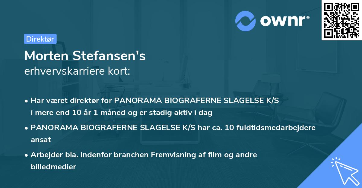 Morten Stefansen's erhvervskarriere kort