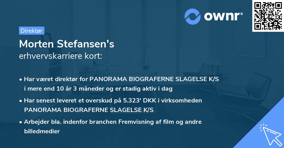 Morten Stefansen's erhvervskarriere kort