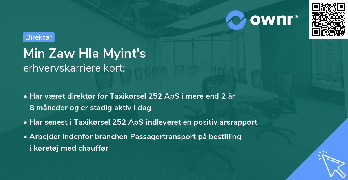 Min Zaw Hla Myint's erhvervskarriere kort