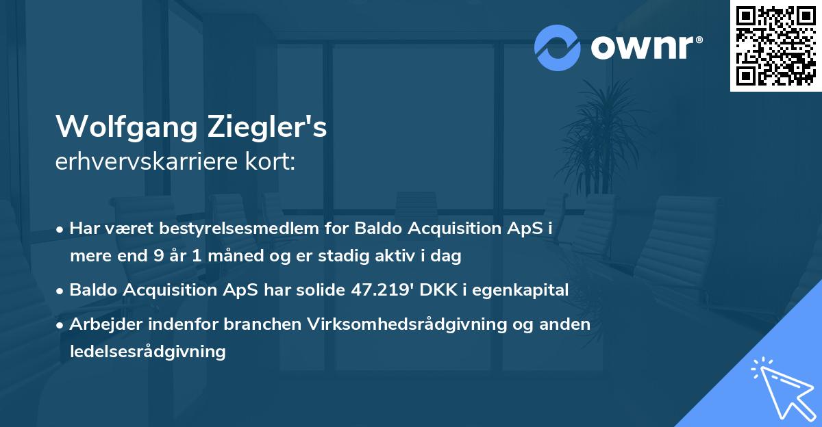 Wolfgang Ziegler's erhvervskarriere kort
