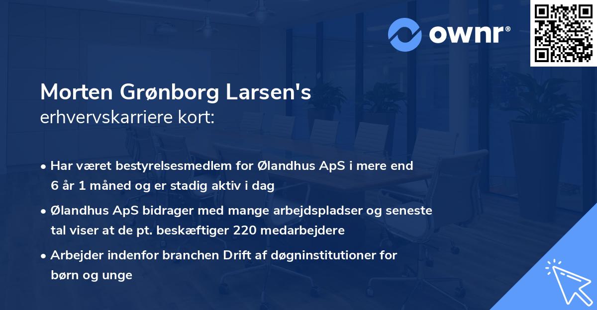 Morten Grønborg Larsen's erhvervskarriere kort