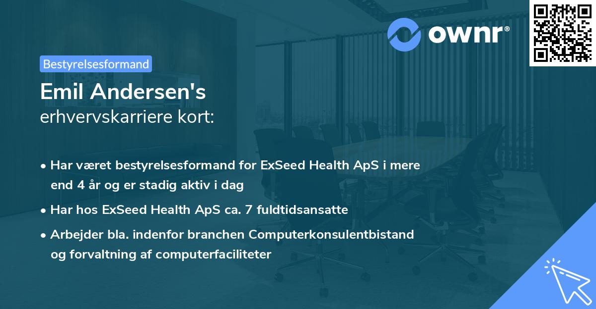 Emil Andersen's erhvervskarriere kort