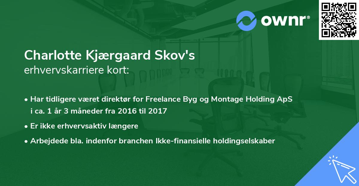 Charlotte Kjærgaard Skov's erhvervskarriere kort