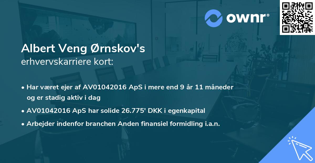 Albert Veng Ørnskov's erhvervskarriere kort
