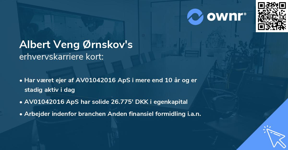 Albert Veng Ørnskov's erhvervskarriere kort