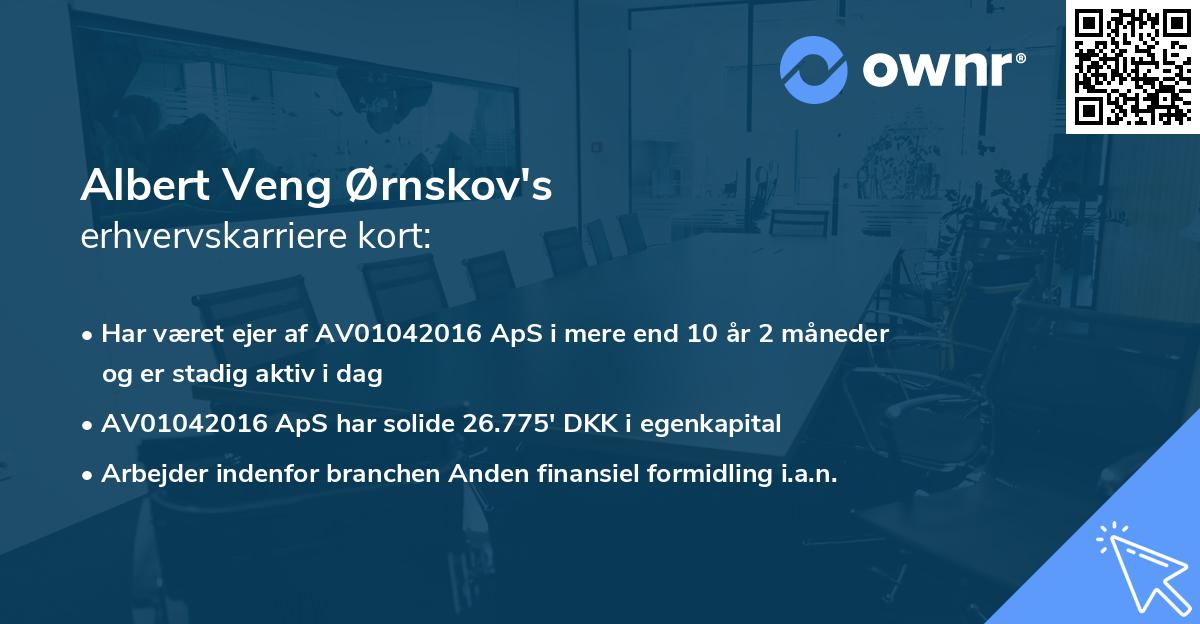Albert Veng Ørnskov's erhvervskarriere kort